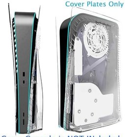 Resim PS5 için yeni ekstra ön kapak şeffaf kabuklar kapak plakaları w/havalandırma değiştirme, Playstation 5 Disc Edition oyun konsolu için, şeffaf aşırı ısınma önleyici DIY konut kapak plakası radyatör 