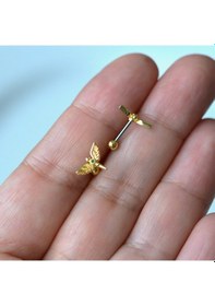 Resim Anka Kuşu Helix Piercing Kıkırdak Cerrahi Çelik Gold Renk Renkli 