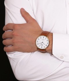 Resim Q&Q Taba Renk Deri Kordonlu Rakamlı Vintage Sevgili Çift Kol Saatleri 