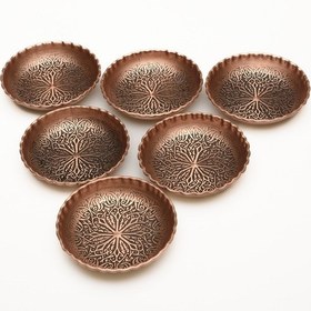 Resim Dmt Copper Gaziantep Bakır Çerezlik Seti Kuruyemiş 6 'lı Set 10cm X 3cm 32tepsi 