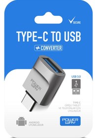 Resim Powerway Type-C to Usb 3.0 OTG Çevirici Dönüştürücü Adaptör 