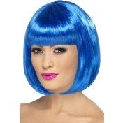 Resim Mavi Renk Parti Peruğu Kısa Küt Saç 