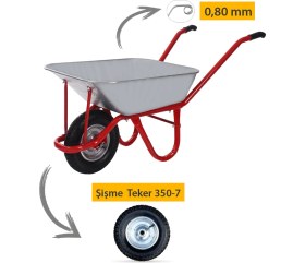 Resim Kanat Galvanizli Şişme 350-7 Ebat Teker Demonte El Arabası 0.80 mm Sac 