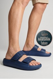Resim Oregon Shoes Feelup Comfort Taban Eva Erkek Plaj Havuz Deniz Günlük Cırtlı Terlik Lacivert 