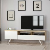 Resim BMdekor TV Sehpası Berrak Beyaz Safir Meşe 150 cm 