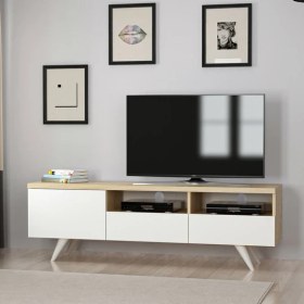 Resim BMdekor TV Sehpası Berrak Beyaz Safir Meşe 150 cm 