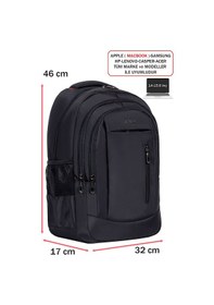 Resim Dada Siyah Erkek Sırt Çantası Okul Ve Günlük Kullanım 14-15,6 İnç Usb Type-c Aparat Ortopedik 05 Siyah 