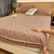 Resim Solid Color Kalınlaştırılmış Taf Fitted Sheet, Yumuşak ve Rahat Yatak Koruyucu, Tüm Mevsimler İçin Uygun, Yatak Takımı, Yüksek Kaliteli Kumaş, Yastık Kılıfsız Makinede Yıkanabilir 