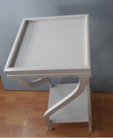 Resim Ankara Mobilya Fiskos 13202 Çiçeklik 4Ayak kare spiral Model MDF Parlak Ahşap ayak Parlak Beyaz 