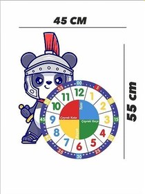 Resim Montessori Çocuk Odası Eğitici Duvar Saati Beyaz 45 x 55 karbonNM254 