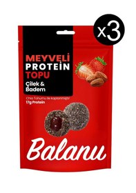 Resim Meyveli Çilekli & Bademli Protein Topları 110gr X3 Adet 