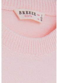Resim Breeze Kız Çocuk Triko Kazak Pullu Kalp Baskılı 1.5-5 Yaş, Pudra 