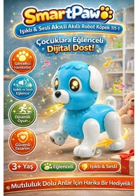 Resim Smartpaw Sesli Işıklı Akıllı Robot Köpek Çocuklara Eğlenceli Dijital Dost - Mavi 