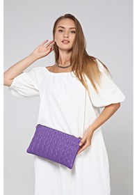 Resim Morpelikan Mor Zikzak Clutch Kadın Portöy Çanta Mor 