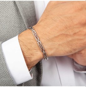 Resim 925 Ayar Gümüş Oksitli Erkek Bileklik Gri 35553755 