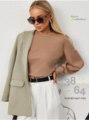 Resim Sayou Büyük Beden Ofis Lapşa Bluz 211634916 Kahve 