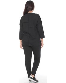 Resim Lady Majestic Cotton 1. Kalite Büyük Beden Özel Tasarım Eşofman Takımı Siyah 