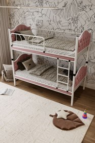 Resim ARGİMO Melis Çift Katlı Metal Ranza Ve Karyola 90x190 