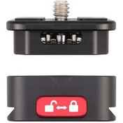 Resim Moly Alüminyum Hızlı Serbest Bırakma Plakası Siyah, 1/4-3/8 Vida Delikli, 4.5x2x3.8 Cm, Dlsr, Tripod, Stabilizör Uyumlu 