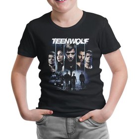 Resim Teen Wolf Siyah Çocuk Tshirt 