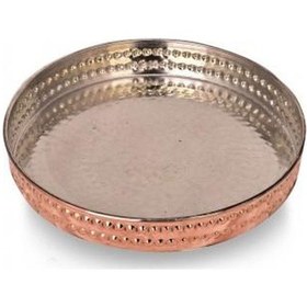 Resim Turna Bakır Sultani Yuvarlak Fırın Tepsisi 30 CM El Dövme Kırmız Bakır 