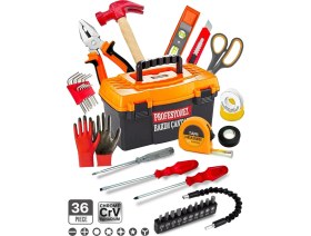 Resim Proxtech Premium 36 Pcs Full Takım El Aleti Kiti Pense,3 Metre,çekiç,yıldız,düz,tornavida,eldiven Tamir Kiti 