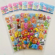 Resim 8 adet Karikatür Hayvan Etiket Seti - Zürafa, Fil, Aslan, Panda ve Daha Fazlası - Scrapbooking, Parti Dekoru ve Hediyeler için Renkli DIY Dekorasyon - Yarı Parlak Plastik, Tek Kullanımlık, Parti Dekoru | Eğlenceli Tasarım | Dayanıklı Etiketler, Hayvan Etiketleri 