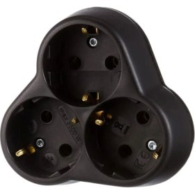 Resim De-Pa Topraklı Papatya Golyat Fiş Priz 3'lü Siyah 