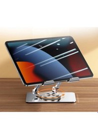 Resim 360 Derece Dönebilen Yükseltilmiş Masaüstü Ayarlanabilir Metal Tablet Standı Çok Renkli 