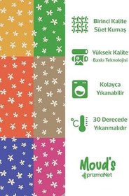 Resim Parçalı Çiçekli Desenli Süet Dertsiz Masa Örtüsü 