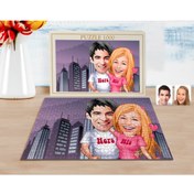 Resim Bk Gift Kişiye Özel Sevgililer Karikatürlü 1000 Parça Profesyonel Puzzle-5 