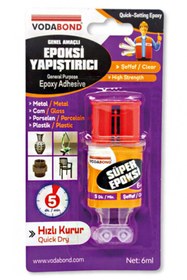 Resim Vodabond Çok Amaçlı Epoksi Yapıştırıcı Metal Cam Porselen Plastik Yüzeyler 5 Dk Kuruma 