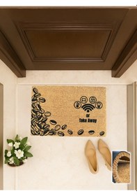 Resim Wegbringen 40x60 Cm, Take A Way Kapı Önü Koko Paspası Profesyonel Kullanım, Kaymaz Taban Açık Kahverengi 