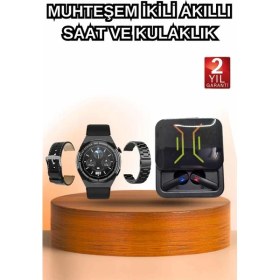 Resim Dijital Göstergeli Bluetooth Kulaklık ve Bildirim Görebilen Akıllı Saat Alarm V - F707K552-U60 