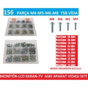 Resim CEKSAN Metrik Vida Seti 156 Parça Lcd Ekran Tv Monitör Askı Aparat Montaj Vidası 