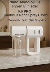 Resim K5 PRO 400ml Şarjlı & Pilli Nano Mist Sprey Tabancası Kablosuz Sis Çok Amaçlı Püskürtücü oto dezenfektan 