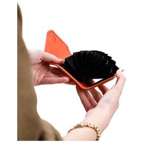 Resim Hakiki Deri Kadın Akordiyon Cüzdan Mia 2190 Flother Mat Turuncu 