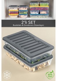 Resim Meleni Home Buzdolabı Mikrodalga Saklama Kabı 2'Li Antrasit 2 x 1200 ML Antrasit 