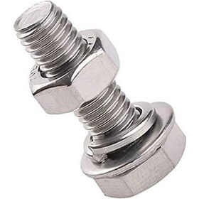 Resim Akb M8x16mm Altıköşe Altıgen,anahtar Başlı Vida , Somun , Rondela Ve Yaylı Pul 10 Takım Rf146 M8 16 