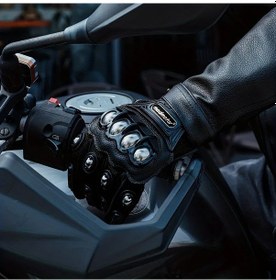 Resim Boatshop1 Madmotor Erkekler İçin Siyah Xxl Yazlik Tam Parmak Motosiklet Eldiveni Nefes Alabilir Dokunmatik 