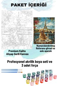 Resim Su'lepas Sayılarla Boyama Seti Numaralı Tuval Fırça Boya 40x50 Cm - PARİS GOLDEN 
