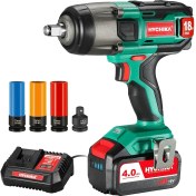 Resim For Lıfe 18V Akülü Darbeli Anahtar, 350NM Darbeli Anahtar, Darbeli Sürücü Darbe Frekansı 4.0AH Pil ile 3000IPM, 17/19 / 21MM Için 3 Darbeli Soket, 10 / 13MM Mandrel, Tekerlek Cıvataları 