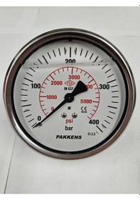 Resim Çap 100 Pano Tip 400 Bar Gliserinli Manometre - Pakkens 