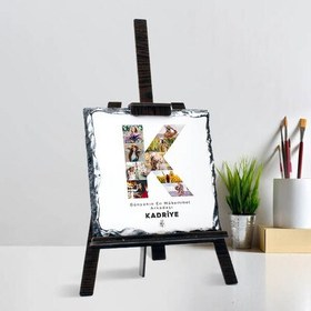 Resim Arkadaşa Hediye Fotoğraflı Harf Şövalye Ayaklı Taş 