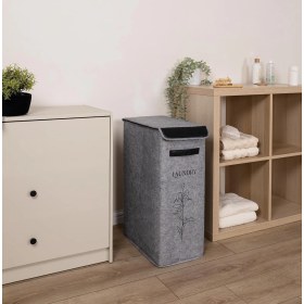 Resim Kirli Çamaşır Sepeti Büyük Küçük Seçenekli Katlanır Sepet Banyo Selesi Çok Amaçlı Keçe Kutu Oyuncak Sepeti (Tek Bölmeli: 60X40X25CM) 
