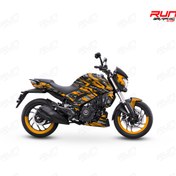 Resim Run Grafik Shop Bajaj Dominar 400 ve 250 Turuncu Çizgi Desenli Tam Kaplama Grafik Kiti, Motosiklet Sticker Seti 