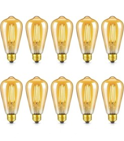 Resim 10 Adet 4 Watt Amber Işık Kaliteli Rustik Ampul, 300 Lümen 4 Watt 25000K Amber Işık LED Rustik Ampul 