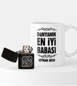 Resim Bk Gift Kişiye Özel Dünyanın En Iyi Babası Benzinli Çakmak Ve Kupa Seti-6 