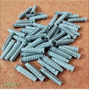 Resim Gateesat 8x40 Mm 100 Adet Gri Plastik Dübel, Delikli Duvar Ve Köpük Tuğla İçin 