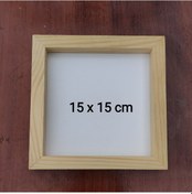 Resim 15x15cm Beyaz Ahşap Çerçeveli Pano Camsız - Arkalık Sabit 